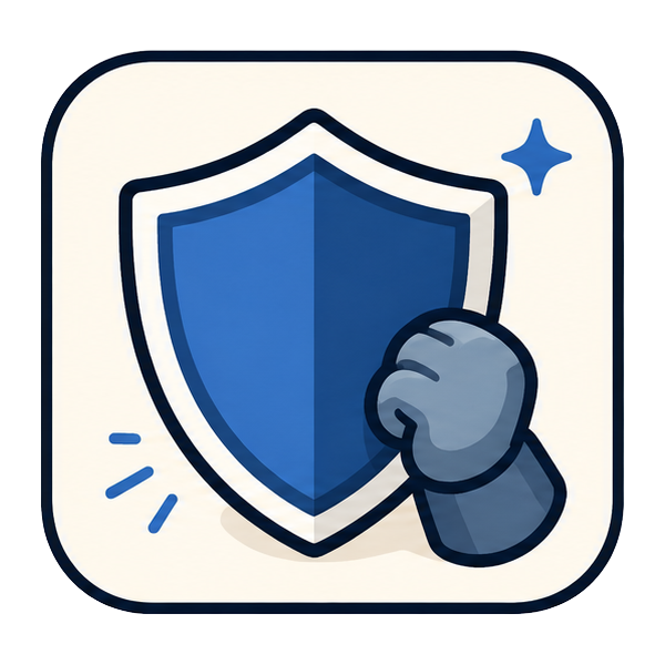 A shield and glove defending an attack